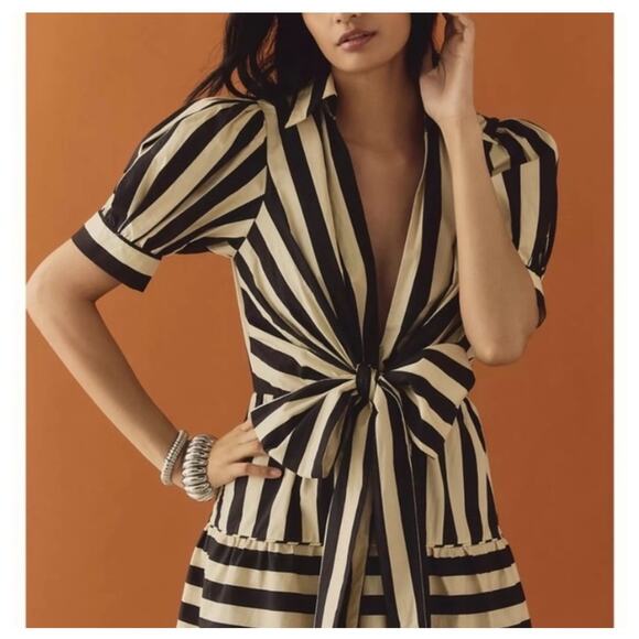 FARM Rio Black and White Striped Dress - Picture 2 of 9